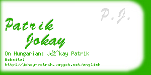 patrik jokay business card